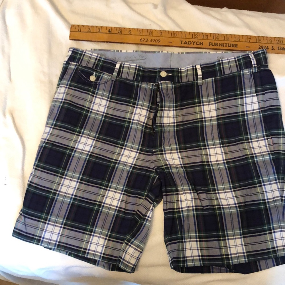Polo by Ralph Lauren Navy and Green Plaid Shorts